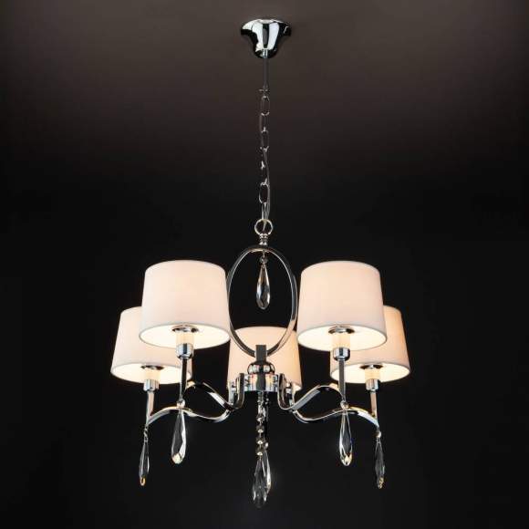 Подвесная люстра с управлением по Wi-Fi Eurosvet Madera 10127/5 хром/прозрачный хрусталь Strotskis Smart (10093/5) (a054435) Подвесная люстра с управлением по Wi-Fi Eurosvet Madera 10127/5 хром/прозрачный хрусталь Strotskis Smart (10093/5) (a054435)