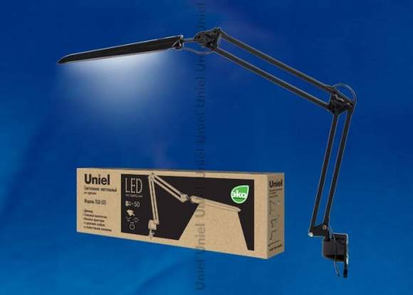 Настольная лампа на струбцине с диммером Uniel TLD-524 Black/LED/500Lm/4500K/Dimmer (10608)