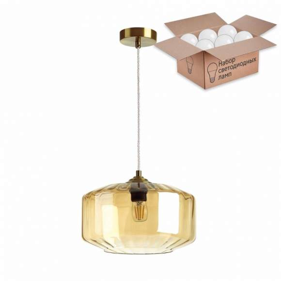 Подвесной светильник с лампочкой Odeon Light Binga 4747/1+Lamps А60 Подвесной светильник с лампочкой Odeon Light Binga 4747/1+Lamps А60