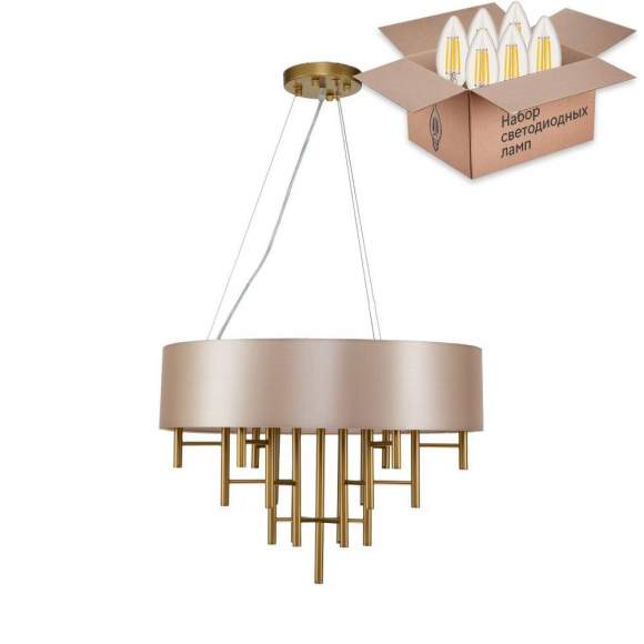 Подвесная люстра с лампочками Favourite Cosmo 2993-6P+Lamps E14 Свеча Подвесная люстра с лампочками Favourite Cosmo 2993-6P+Lamps E14 Свеча