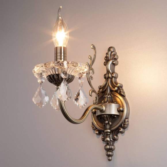 3281/1 Бра с хрусталем Eurosvet 3281 античная бронза/прозрачный хрусталь Strotskis 3281/1 Бра с хрусталем Eurosvet 3281 античная бронза/прозрачный хрусталь Strotskis