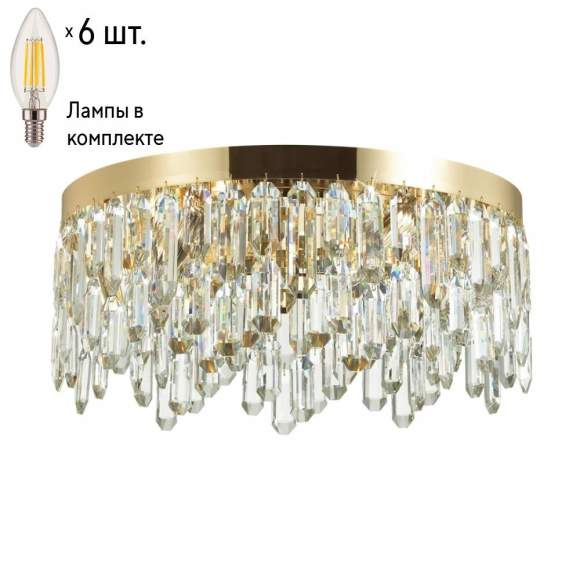 Потолочная люстра с лампочками Odeon Light Dakisa 4986/6C+Lamps E14 Свеча