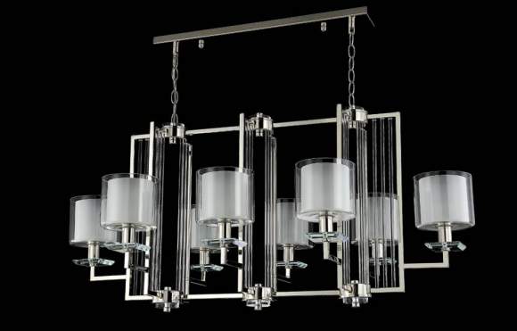 Подвесная люстра Crystal Lux NICOLAS SP8 L1000 NICKEL/WHITE Подвесная люстра Crystal Lux NICOLAS SP8 L1000 NICKEL/WHITE