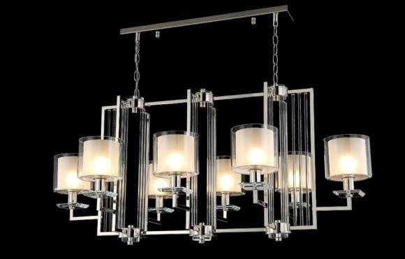 Подвесная люстра Crystal Lux NICOLAS SP8 L1000 NICKEL/WHITE Подвесная люстра Crystal Lux NICOLAS SP8 L1000 NICKEL/WHITE