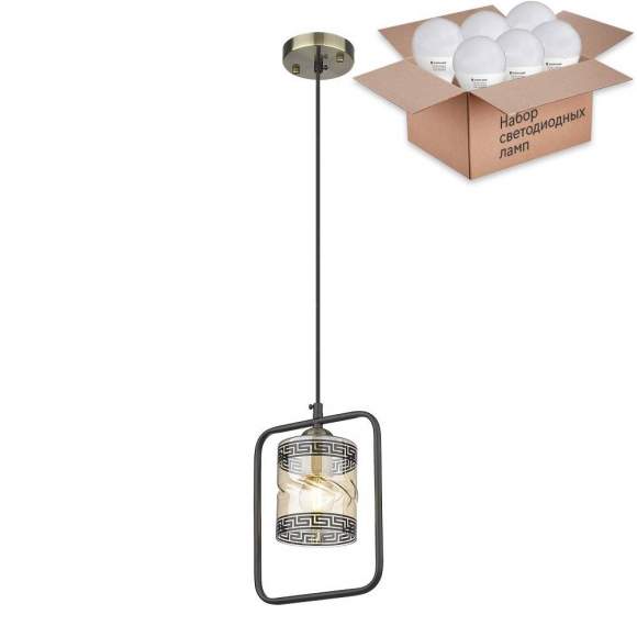 Подвесной светильник с лампочкой Velante 215-506-01+Lamps E27 P45 Подвесной светильник с лампочкой Velante 215-506-01+Lamps E27 P45