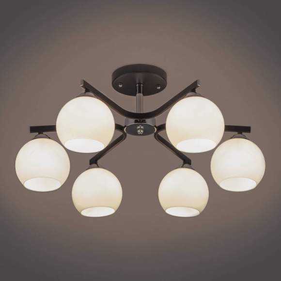 30145/6 хром/венге хром/венге Потолочная люстра со стеклянными плафонами Eurosvet Blasco