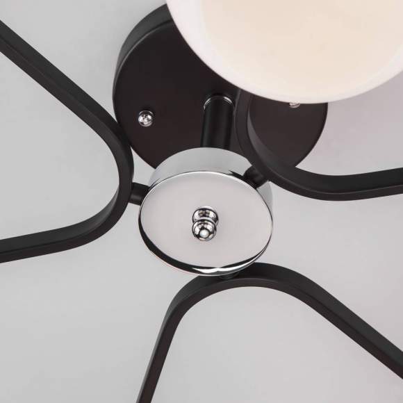 30145/6 хром/венге хром/венге Потолочная люстра со стеклянными плафонами Eurosvet Blasco