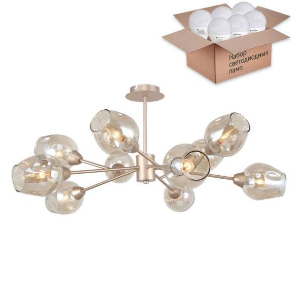 Люстра на штанге F-Promo Tilda с лампочками 2658-10U+Lamps E14 P45 Люстра на штанге F-Promo Tilda с лампочками 2658-10U+Lamps E14 P45