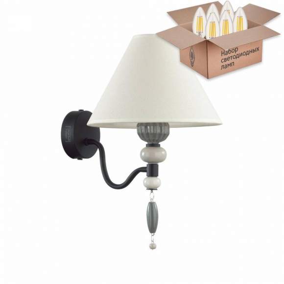 Бра Odeon Sochi с лампочкой 4896/1W+Lamps E14 Свеча Бра Odeon Sochi с лампочкой 4896/1W+Lamps E14 Свеча