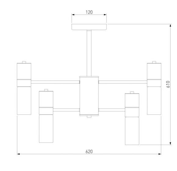 Люстра на штанге Tesoro Eurosvet 70125/6 черный (a053245)