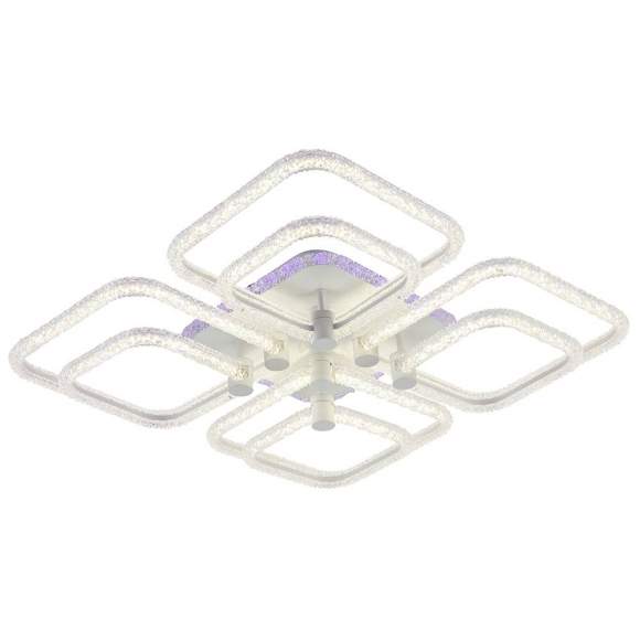 Светодиодная диммируемая люстра с ПДУ Profit Light 8049/4+4 WHT C 200W+8W RGB