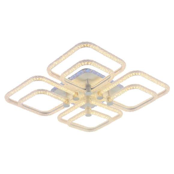 Светодиодная диммируемая люстра с ПДУ Profit Light 8049/4+4 WHT C 200W+8W RGB