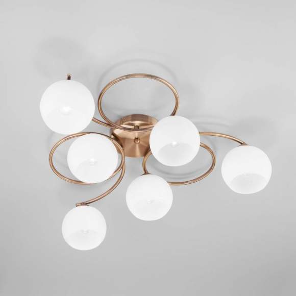 30144/6 античная бронза античная бронза Потолочная люстра со стеклянными плафонами Eurosvet Alba