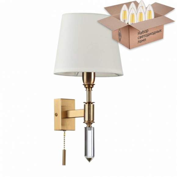 Бра с лампочкой Odeon Light London 4894/1W+Lamps E14 Свеча Бра с лампочкой Odeon Light London 4894/1W+Lamps E14 Свеча