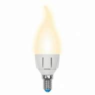 Светодиодная лампа E14 7W 3000K (теплый) Uniel LED-CW37 7W-WW-E14-FR PLP01WH (UL-00002416)