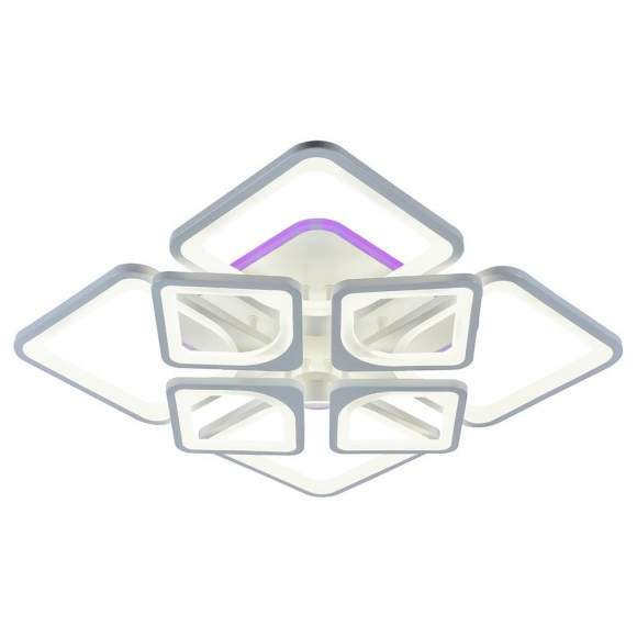 Светодиодная диммируемая люстра с ПДУ Profit Light 8057/4+4 WHT A 224W+10W RGB