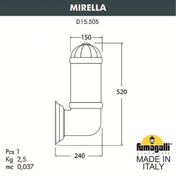 Светильник уличный настенный Fumagalli Mirella D15.505.000.LXE27H.FC1