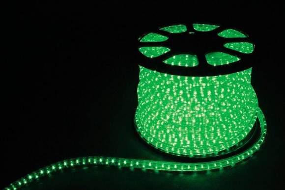 100м. Комплект дюралайта зеленого цвета 2-х жильный 1,44W, 220V, 36LED/m, IP65 Feron LED-R2W (26063)