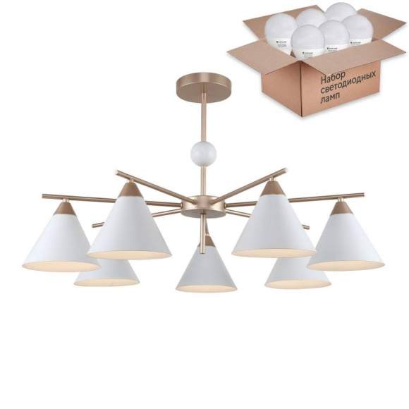 Люстра на штанге с лампочками F-Promo Calor 2774-7P+Lamps E14 P45