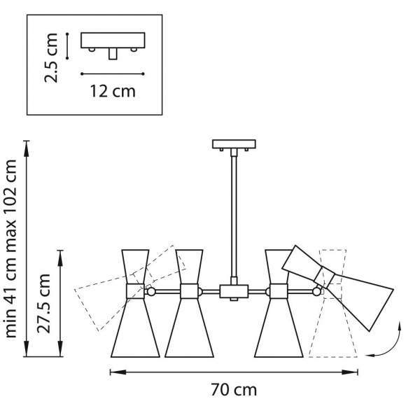 Люстра на штанге Lightstar Dumo (MD8506/6A) 816061