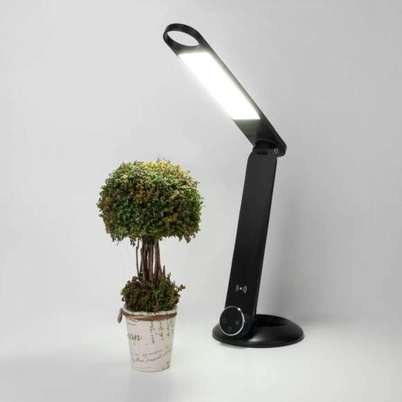 Светодиодная настольная лампа с беспроводной зарядкой Action Eurosvet 80428/1 черный (a053233)