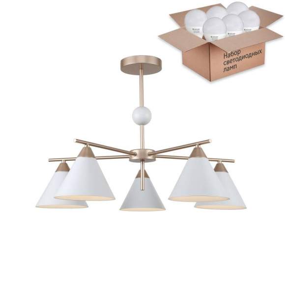 Люстра на штанге с лампочками F-Promo Calor 2774-5P+Lamps E14 P45 Люстра на штанге с лампочками F-Promo Calor 2774-5P+Lamps E14 P45