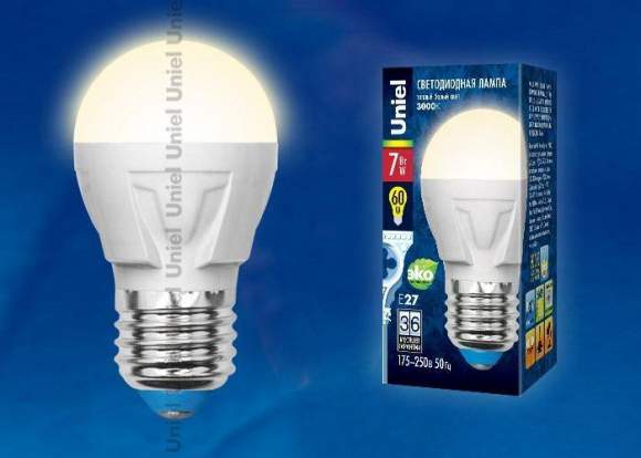 Светодиодная лампа E27 7W 3000K (теплый) Uniel LED-G45 7W-WW-E27-FR PLP01WH (UL-00002420) Светодиодная лампа E27 7W 3000K (теплый) Uniel LED-G45 7W-WW-E27-FR PLP01WH (UL-00002420)