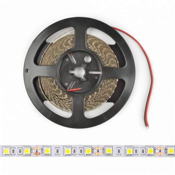 Светодиодная лента (UL-00004372) Uniel 14,4W/m 60LED/m 5050SMD холодный белый 5M ULS-M25-5050-60LED/m-10mm-IP20-DC12V-14,4W/m-5M-6500K PROFI