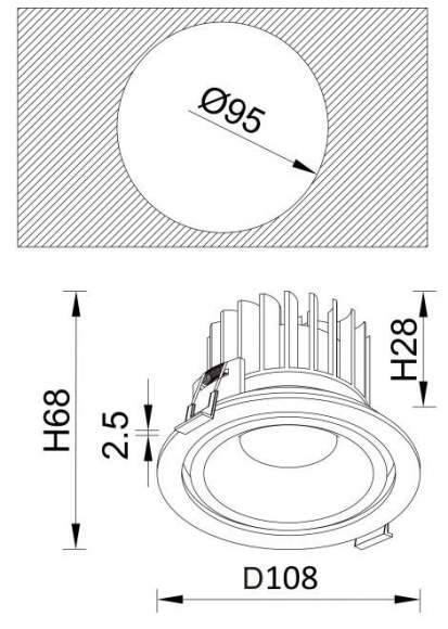 Встраиваемый светодиодный светильник Crystal Lux CLT 005C108 BL Встраиваемый светодиодный светильник Crystal Lux CLT 005C108 BL