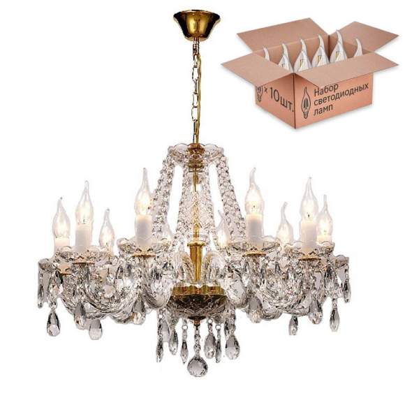 Люстра с лампочками Favourite Monreal 1735-10P+Lamps Люстра с лампочками Favourite Monreal 1735-10P+Lamps