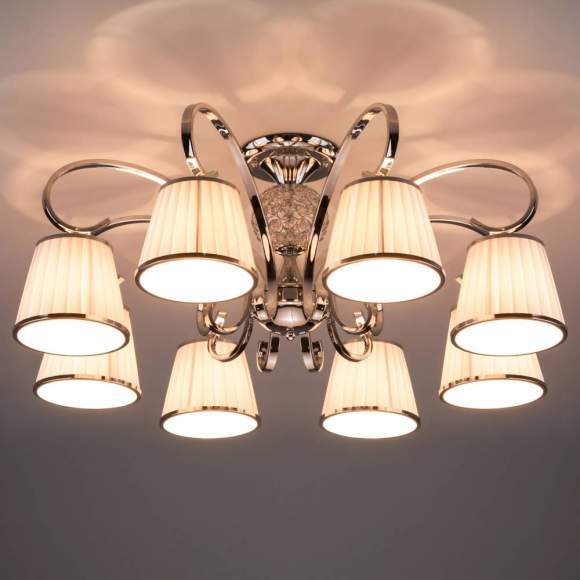 60088/8 хром хром Потолочная люстра с абажурами Eurosvet Tessa