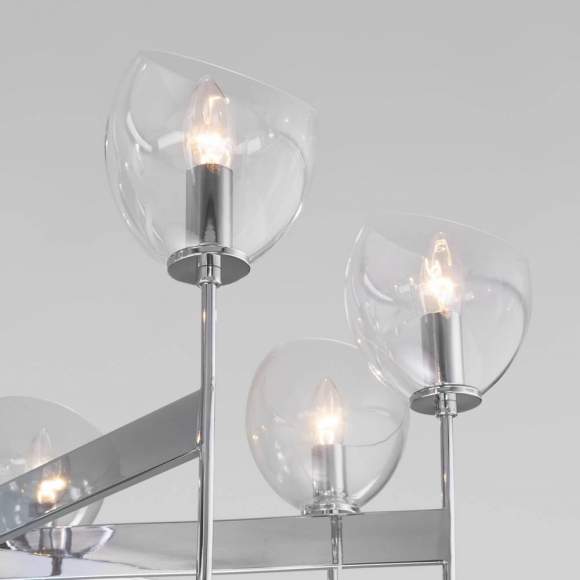 Умная люстра на штанге с управлением Wi-Fi Eurosvet 60130/8 хром Smart (a060135)