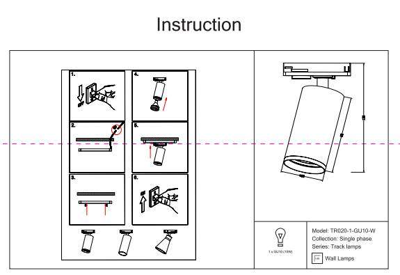 Однофазный светильник для трека Maytoni Track lamps TR020-1-GU10-W