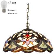 Подвесной светильник с лампочками Velante Тиффани 826-806-02+Lamps E27 P45