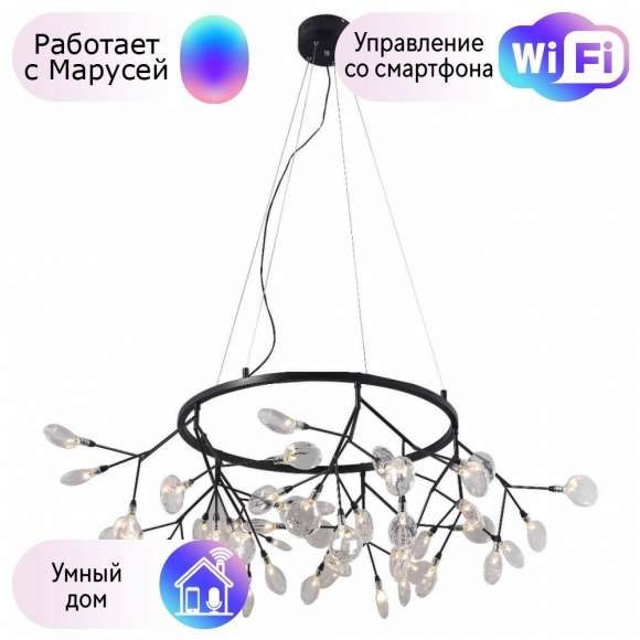 Подвесная светодиодная люстра Crystal Lux с поддержкой Маруся Evita SP45 D BLack/Transparent-М