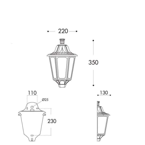 M22.000.000.WYF1R Уличный настенный светильник Fumagalli Iesse