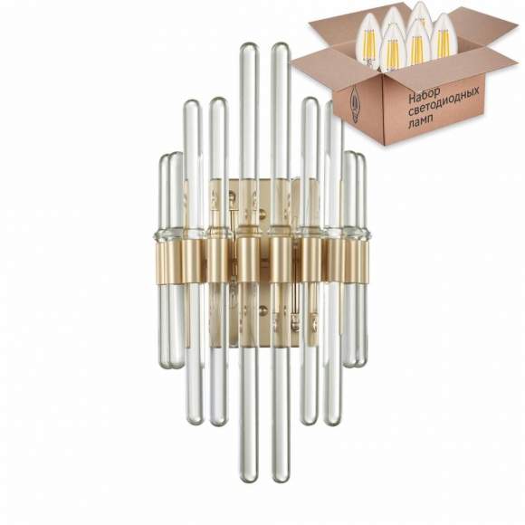 Бра с лампочками Stika Odeon Light 4988/2W+Lamps E14 Свеча Бра с лампочками Stika Odeon Light 4988/2W+Lamps E14 Свеча