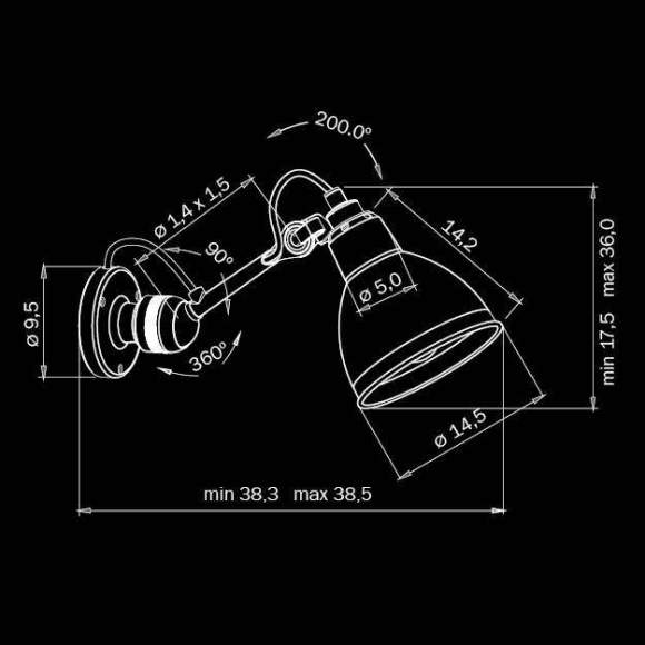765604 Настенное бра Lightstar HITECH