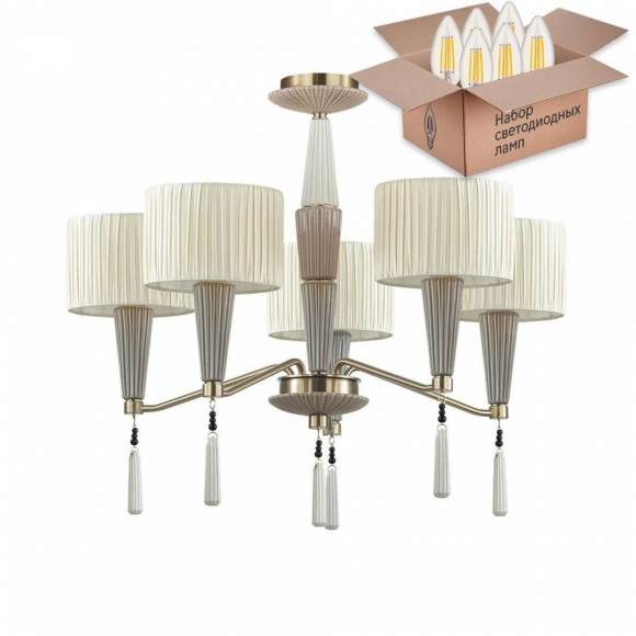 Потолочная люстра Odeon Latte с лампочками 5403/5+Lamps E14 Свеча Потолочная люстра Odeon Latte с лампочками 5403/5+Lamps E14 Свеча