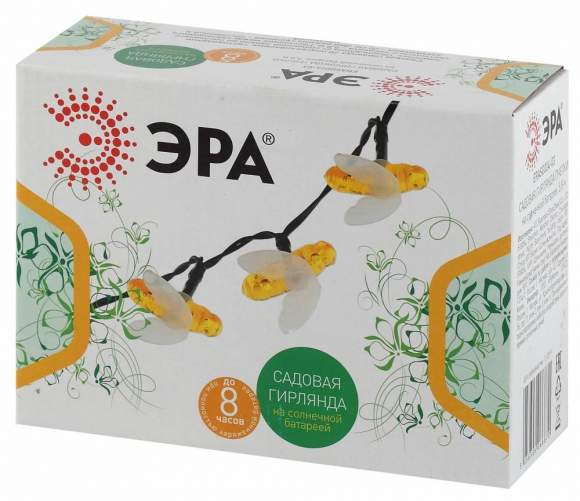 Садовая гирлянда Пчелки на солнечной батарее, 5,8 м Эра ERASG024-03 (Б0044218)