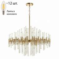 Подвесная люстра с лампочками Odeon Light Stika 4988/12+Lamps E14 Свеча