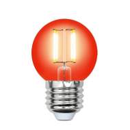 Лампа светодиодная E27 5W шар красный Uniel Air color LED-G45-5W/RED/E27 GLA02RD картон (UL-00002986) Лампа светодиодная E27 5W шар красный Uniel Air color LED-G45-5W/RED/E27 GLA02RD картон (UL-00002986)