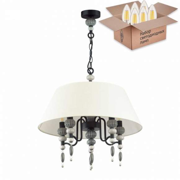 Подвесная люстра Odeon Sochi с лампочками 4896/5A+Lamps E14 Свеча Подвесная люстра Odeon Sochi с лампочками 4896/5A+Lamps E14 Свеча
