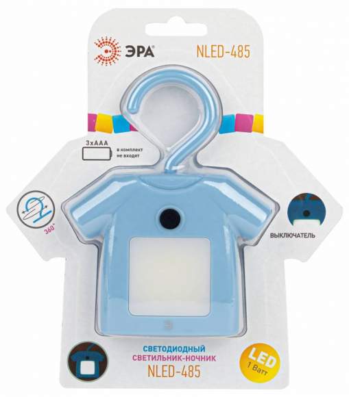Светодиодный светильник ночник Эра NLED-485-1W-SW-BU (Б0049344)