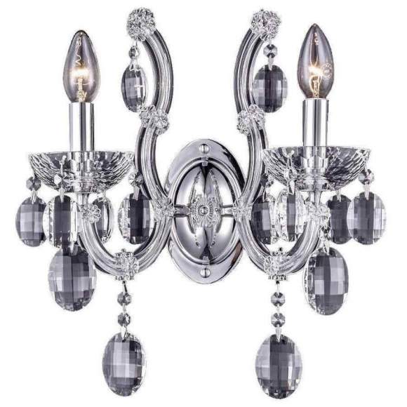 Бра Crystal Lux с лампочками Hollywood AP2 Chrome+Lamps E14 Свеча Бра Crystal Lux с лампочками Hollywood AP2 Chrome+Lamps E14 Свеча