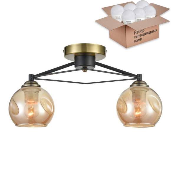 Потолочная люстра с лампочками Velante 769-527-02+Lamps E27 P45