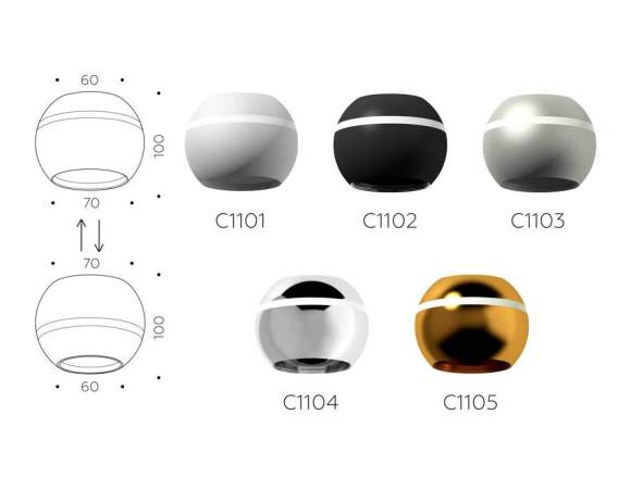 Корпус светильника накладной для насадок D60/70mm с LED подсветкой Ambrella light Diy Spot C1101