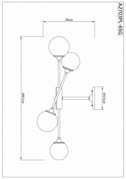 Люстра на штанге Arte lamp Marco A2703PL-6SG Люстра на штанге Arte lamp Marco A2703PL-6SG
